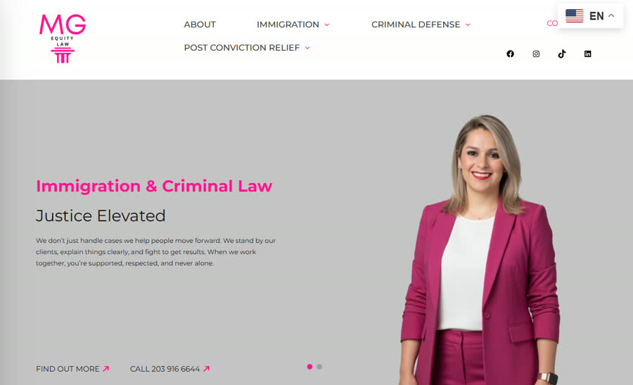 MG Equity Law homepage screenshot